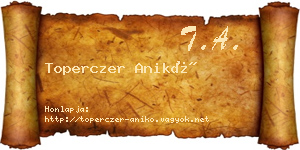 Toperczer Anikó névjegykártya